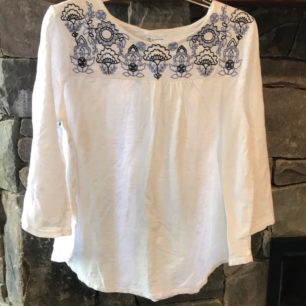 New Directions Boho Shirt with Embroidery